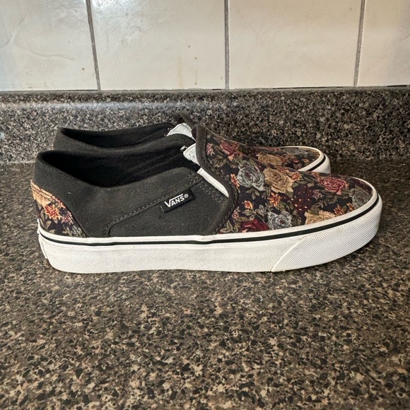 Rare Vans SAMPLE Exclusive Antique Tapestry Flowers Design Slip On Size Women 7 - Picture 3 of 12